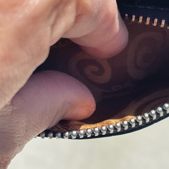 Brighton Leopard Print Clutch Black Leather Trim